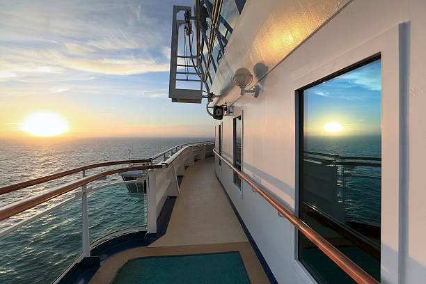 istock View of sunset from deck of cruise ship, Atlantic ocean 150374048