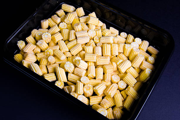 Pre Packed Baby Sweet Corn stock photo