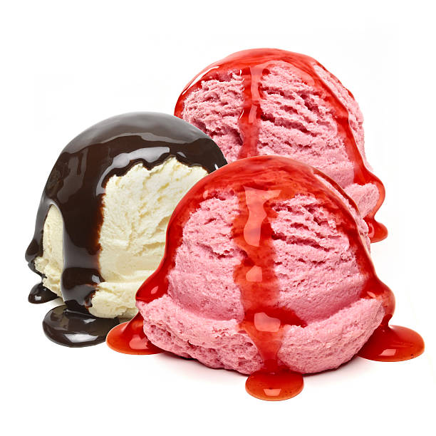 istock Scoops of strawberry and vanilla ice cream 150374253