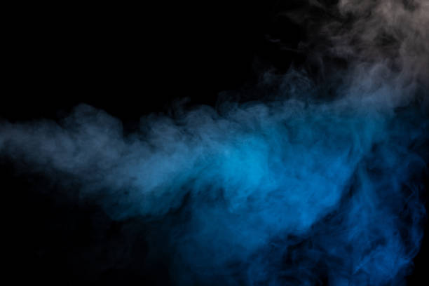 istock Blue and yellow steam on a black background. 1503757235