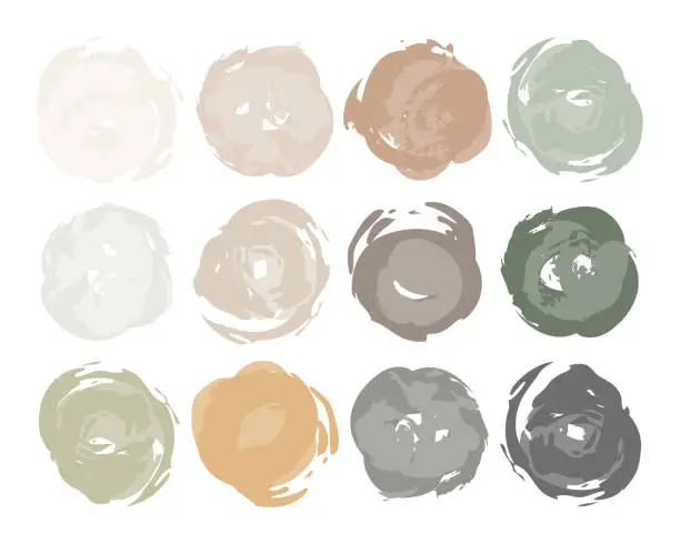 Vector illustration of Set of color round stains