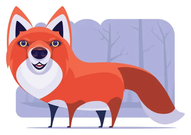 Vector illustration of red fox