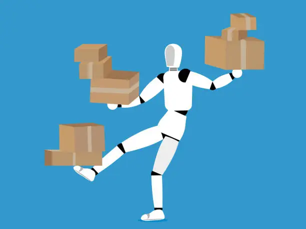 Vector illustration of AI Balancing shipping