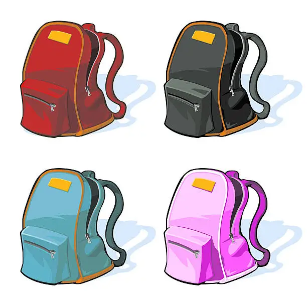 Vector illustration of School Backpacks