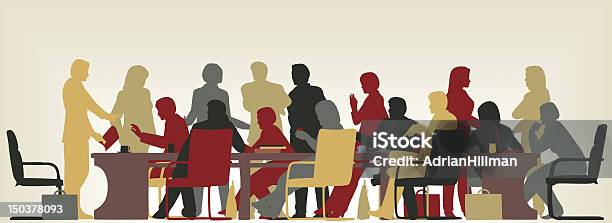 Image Of Business Meeting Silhouette Stock Illustration - Download Image Now - Business Meeting, In Silhouette, Meeting