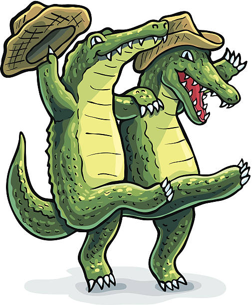 ilustraciones, imágenes clip art, dibujos animados e iconos de stock de baile gators - caiman