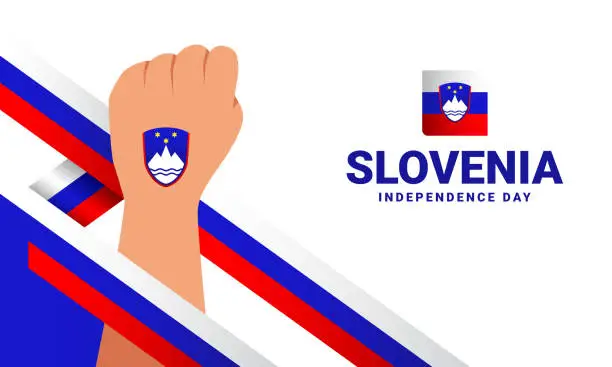 Vector illustration of Slovenia Independence day event celebrate