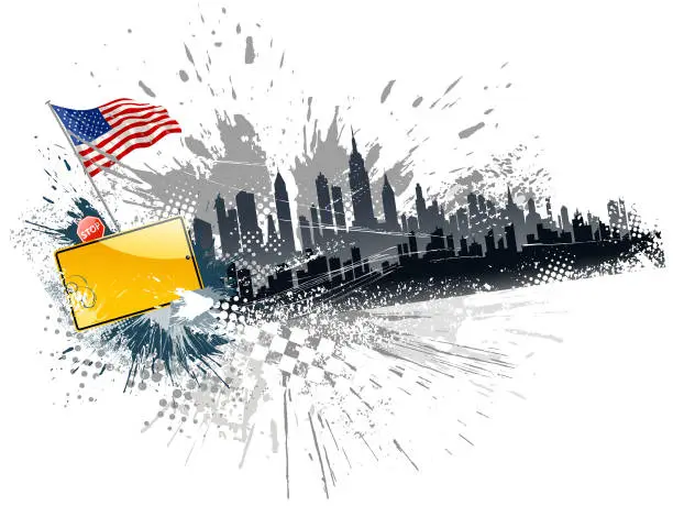 Vector illustration of patriotic city