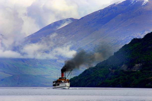 Steamship on Lake Wakatipu, Queenstown, New Zealand