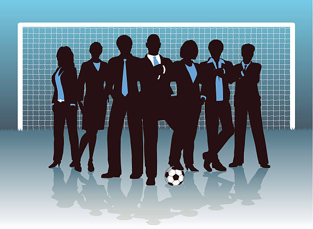 business-ziel - soccer vector silhouette professional sport stock-grafiken, -clipart, -cartoons und -symbole