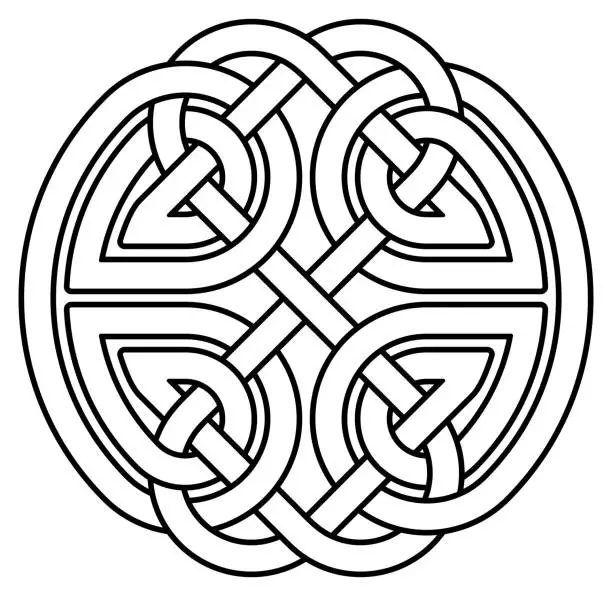 Vector illustration of Infinity knot outline in black. Celtic symbol. Isolated background.