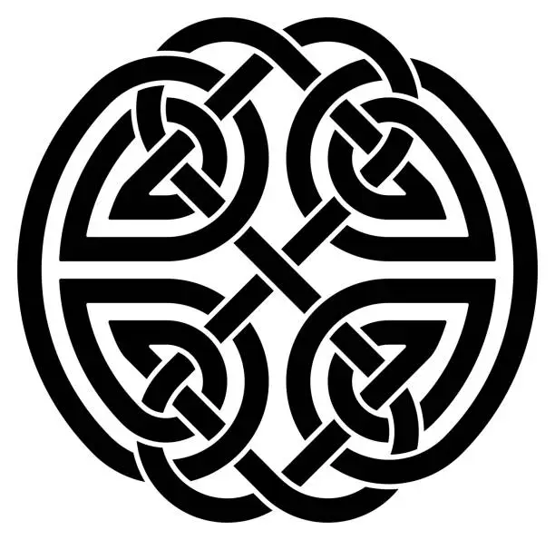Vector illustration of Infinity knot in black. Celtic symbol. Isolated background.