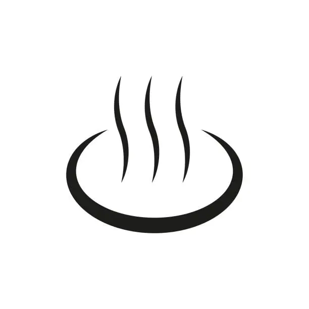 Vector illustration of heat sign of fire. hot wave icon of flame. smell of food on the table. Vector illustration. stock image.