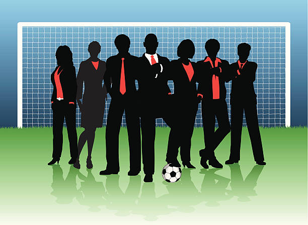 business-ziel - soccer vector silhouette professional sport stock-grafiken, -clipart, -cartoons und -symbole