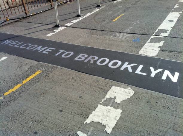 istock Welcome to Brooklyn road sign at Brooklyn Bridge 1503872462