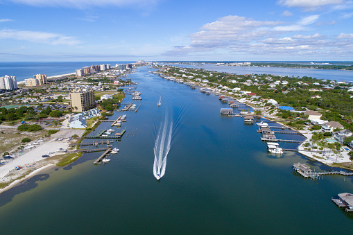 Aerial view of Perdido Key and Ono Island in June
