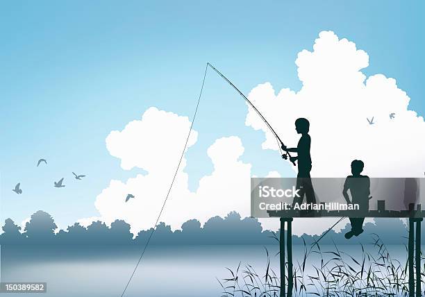 Scène De Pêche Vecteurs libres de droits et plus d'images vectorielles de Pêche - Activité de plein air - Pêche - Activité de plein air, Enfant, Jetée