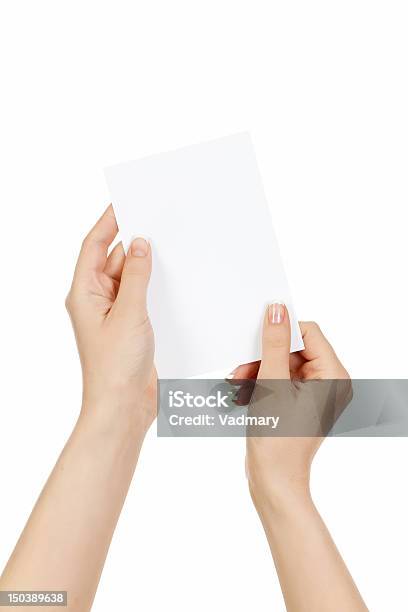 Business Card Stock Photo - Download Image Now - Greeting Card, Human Hand, One Woman Only