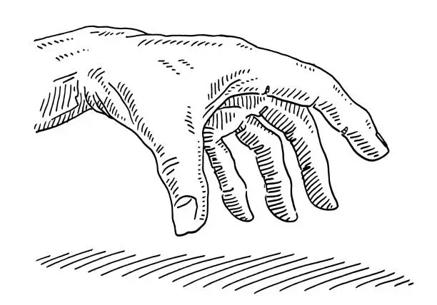 Vector illustration of Grabbing Hand Drawing