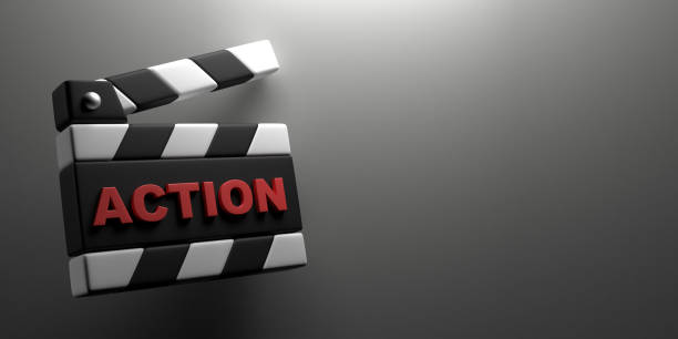 istock Action written on movie clapper board. 1503900442