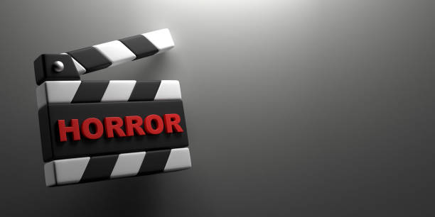 istock Horror written on movie clapper board. 1503900471