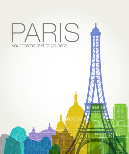 Vector illustration of Paris Themed Poster