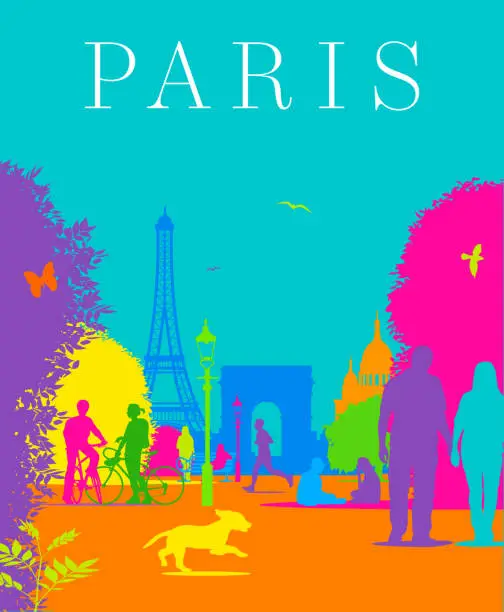 Vector illustration of Paris Themed Poster