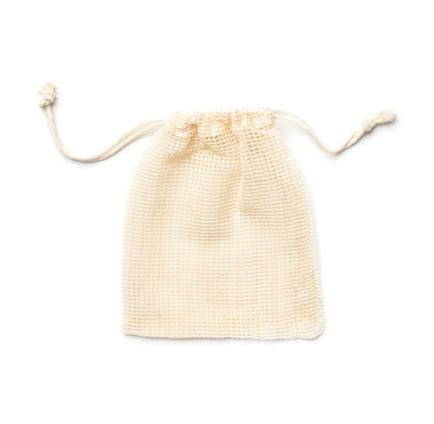 istock Cotton eco sack isolated on white background, top view 1503903618
