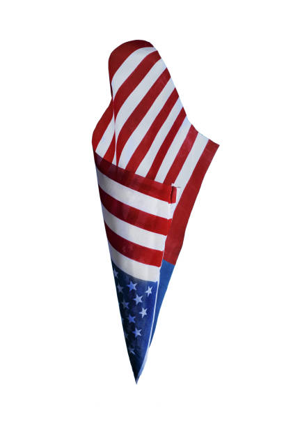 istock isolated american flag flying on the air 1503905242