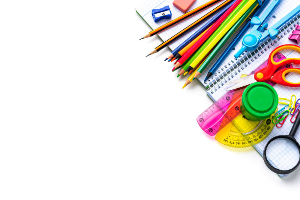 istock Multi colored school supplies isolated on white 1503911911
