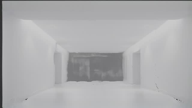 Up to 4K resolution, White corridor , 3D Point cloud animation, render in Blender