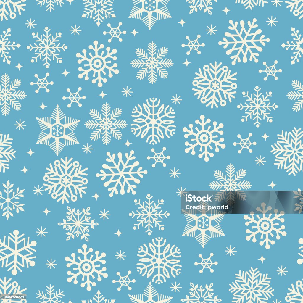 Snowflack Pattern Ova Snowflake Seamless Pattern Stock Illustration - Download Image Now ...