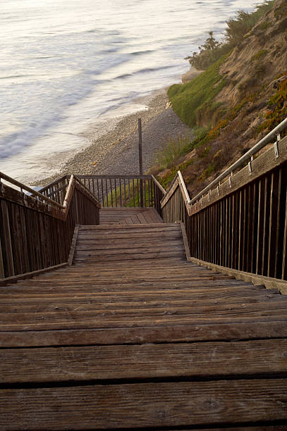 Stairs to the Ocean stock photo