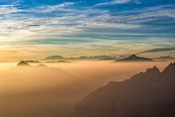 Sunset on the alps from Resegone mountain