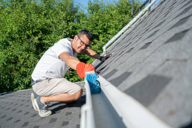 istock Man Cleaning His House Roof Gutters 1503952465