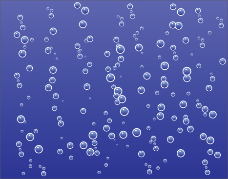 Abstract vector background of bubbles rising in water