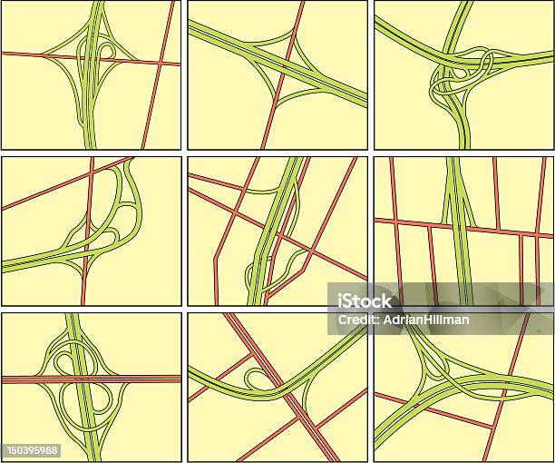 Перекрестков — стоковая векторная графика и другие изображения на тему Автострада - Автострада, Без людей, Вариация
