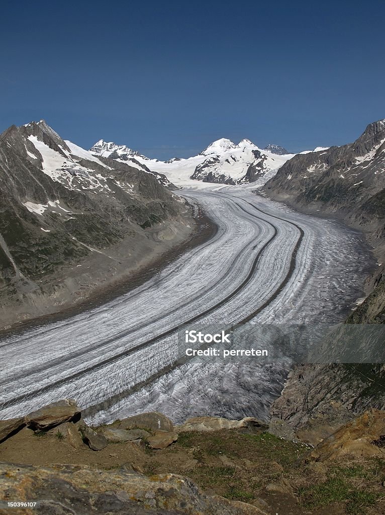 Impressionante Glaciar Aletsch - Royalty-free Alpes Europeus Foto de stock