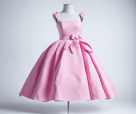 Pink Dress on Mannequin