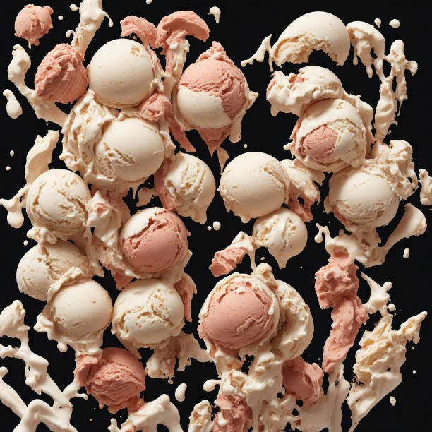 Background of Ice Cream Cones on Black