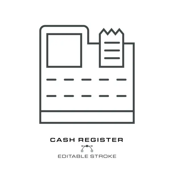 Vector illustration of Cash Register Icon - Editable Stroke