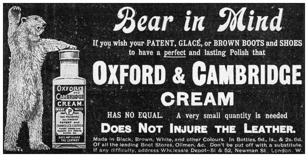 Antique advertisement from British magazine: Leather cream Antique advertisement from British magazine: Leather cream shoe polish photos stock illustrations