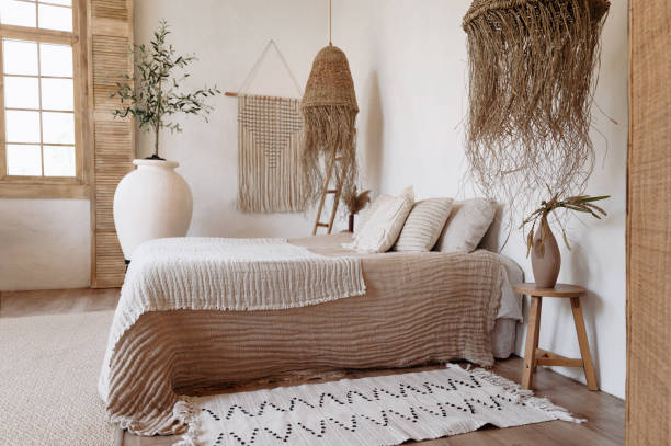 istock Boho chic style bedroom interior in apartment 1503994310