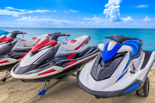 Water scooter rental at beaches and luxury hotels in Saint Croix, US Virgin Islands, Frederiksted.