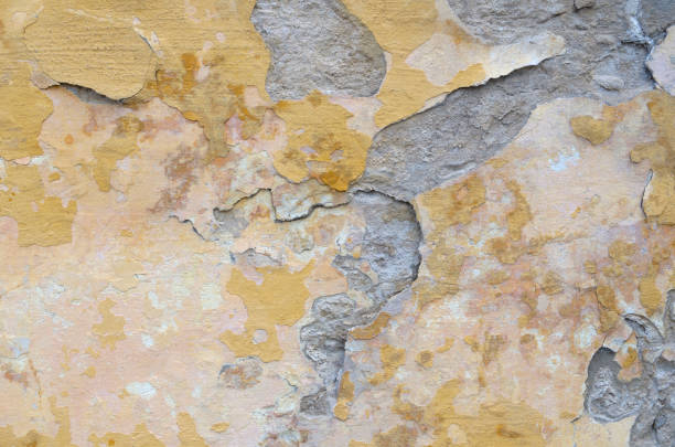 Beautiful Abstract Grunge Decorative  yellow brown Stucco Wall Background. Art Rough Stylized Texture Banner With Space For Text
