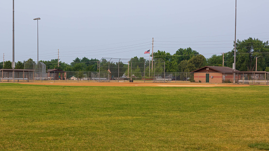 view of a baseball diamond from center field