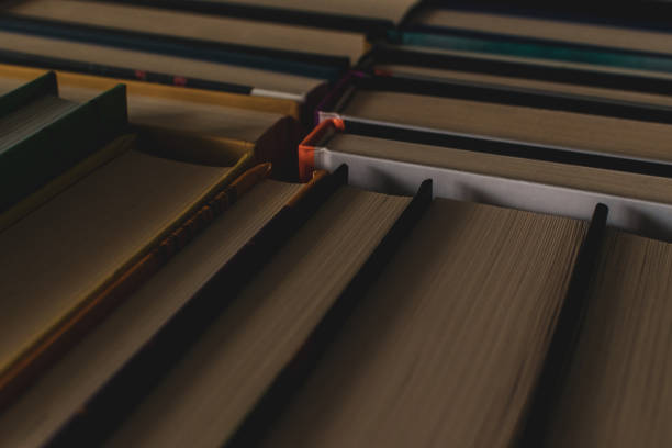 istock Background: set of books standing one by another, look from above 1504021355