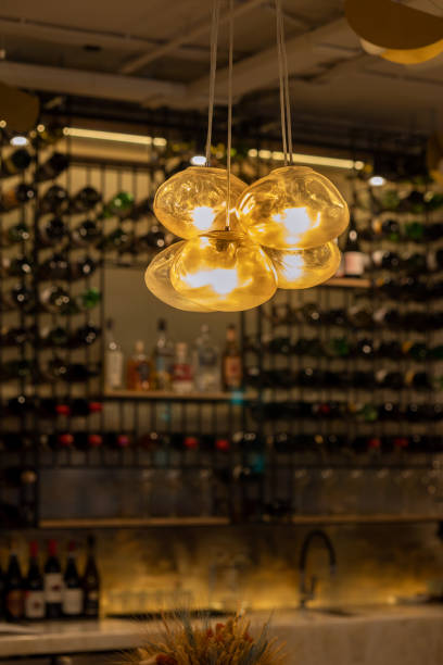 istock Lamps in pub interior, bar or restaurant 1504023017