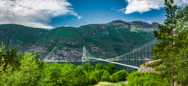 Hardanger Bridge over Hardangerfjord in Norway