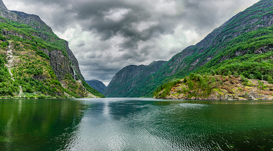 Naerøyfjord on the Sognefjord in Norway